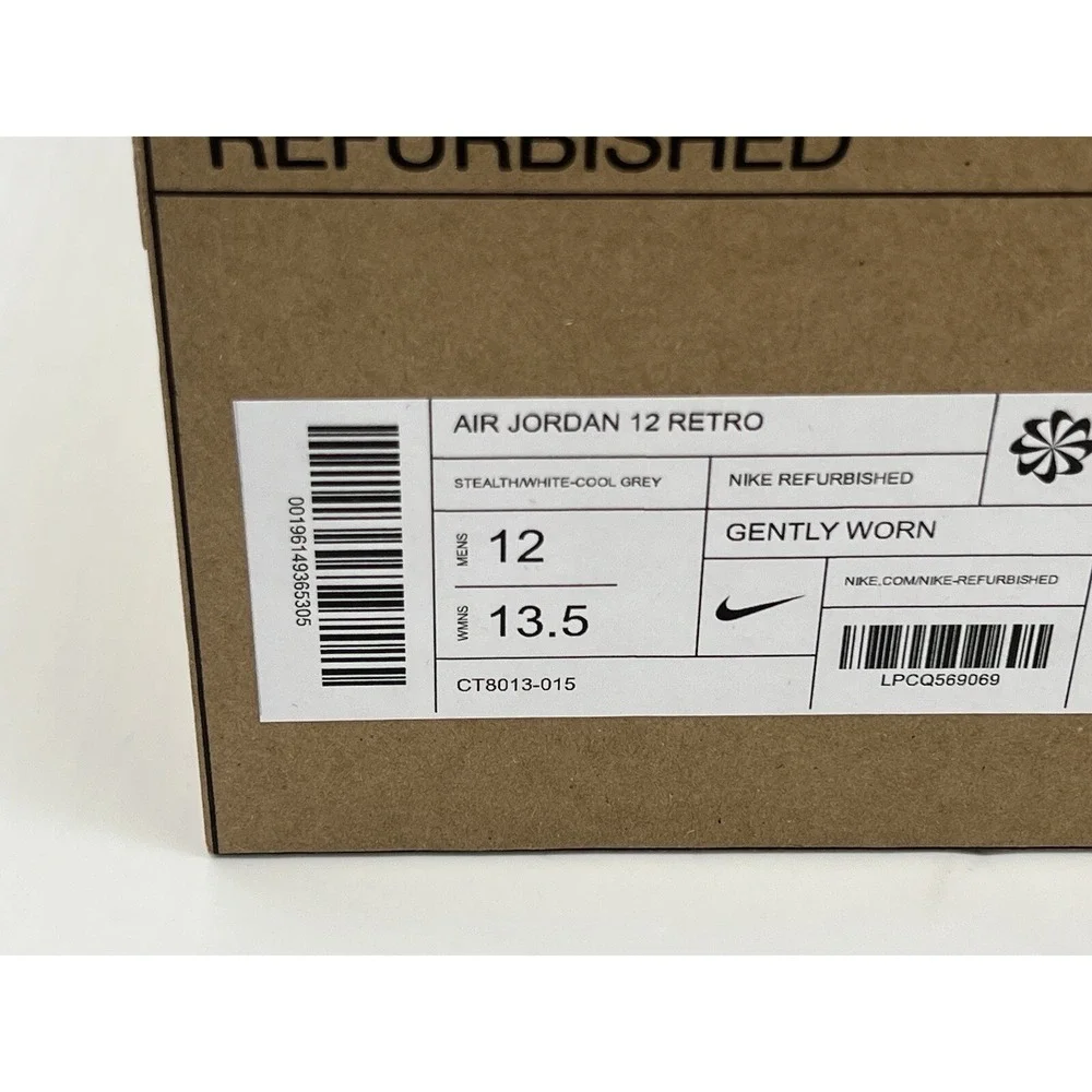 Size 12- Nike Air Jordan 12 Retro 'Stealth' CT8013-015 *Refurbished by Nike*